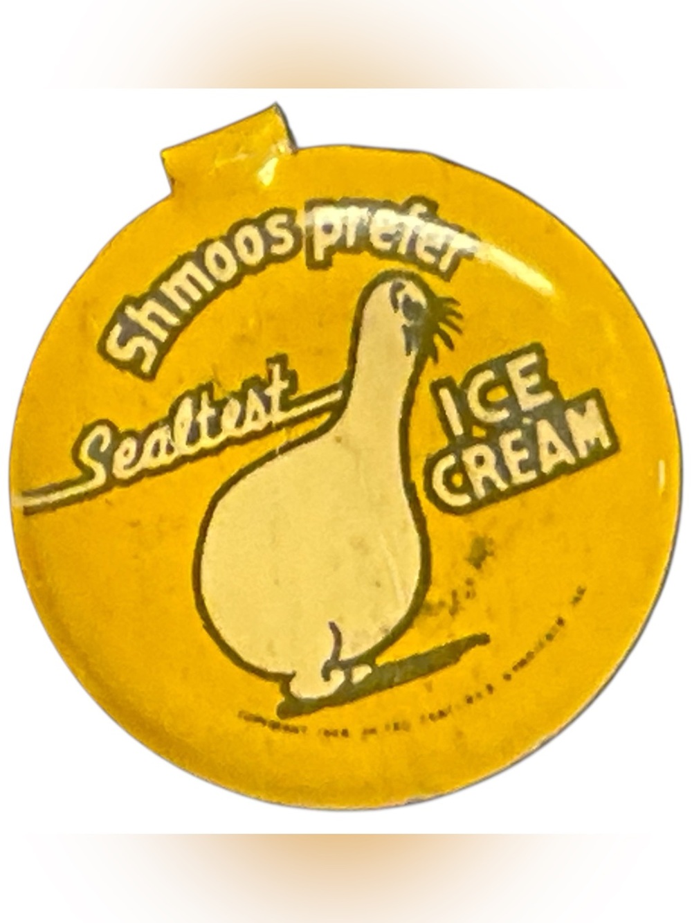 Vintage 1948 Sealtest Ice Cream Shmoo Tab Button Pin Al Capp Li'l Abner Comic